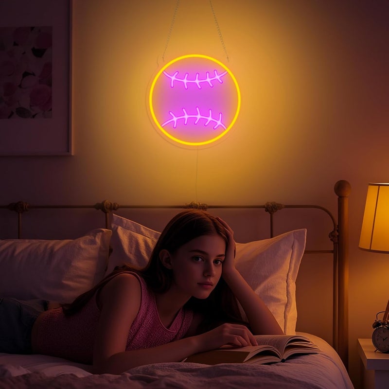 OkiyiD Softball Neon Sign - Dimmable Sport Wall Decor With USB Power, Softball Gifts for Girls 8-12, LED Neon Lights for Girls Cave College Dorm Softball Fan Accessories Stuff - Image 5